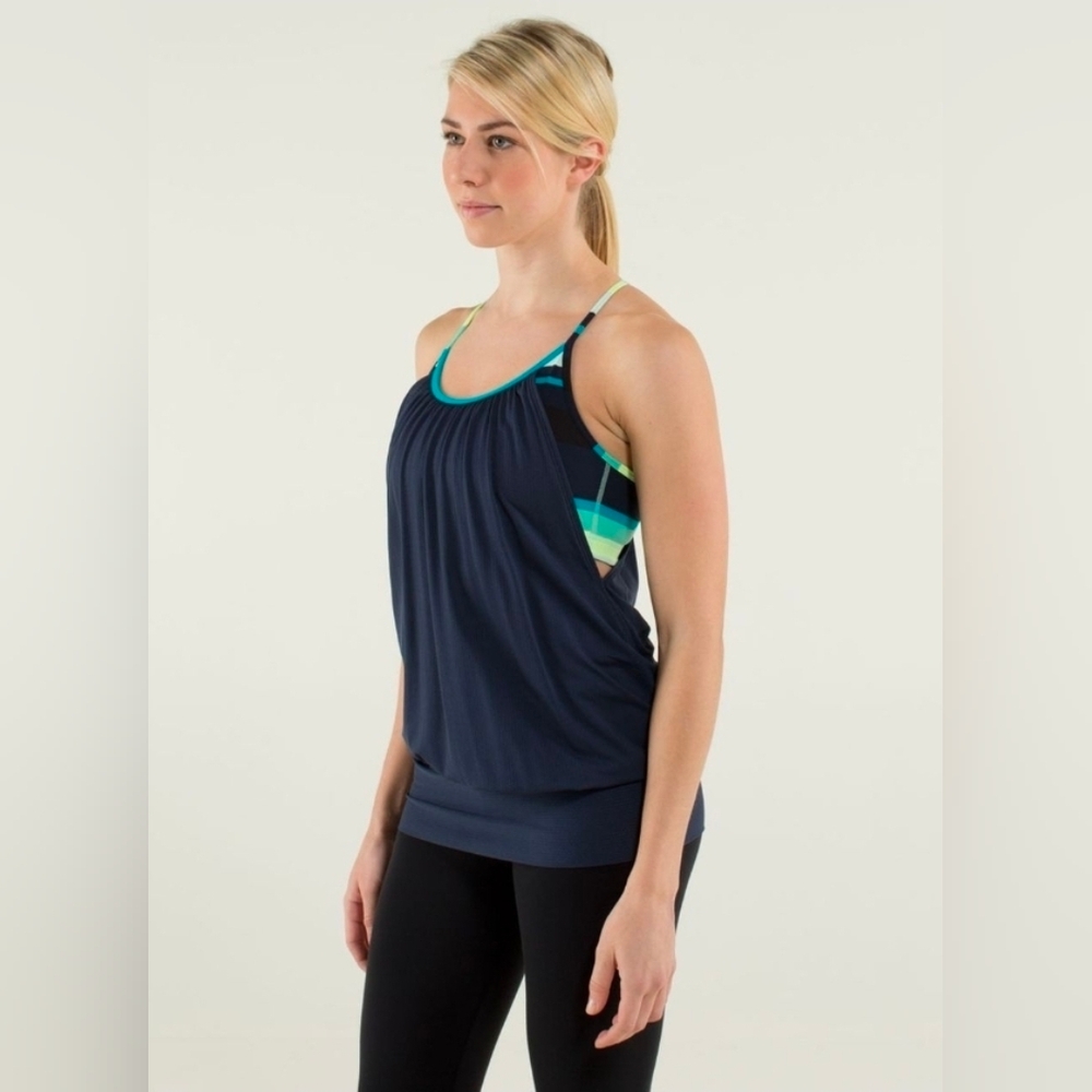 Lululemon No Limits Tank Inkwell / Assorted Stripe Surge / Surge